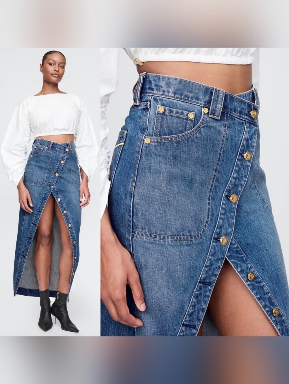 NWT Cult Gaia x Gap asymmetrical denim skirt, 31